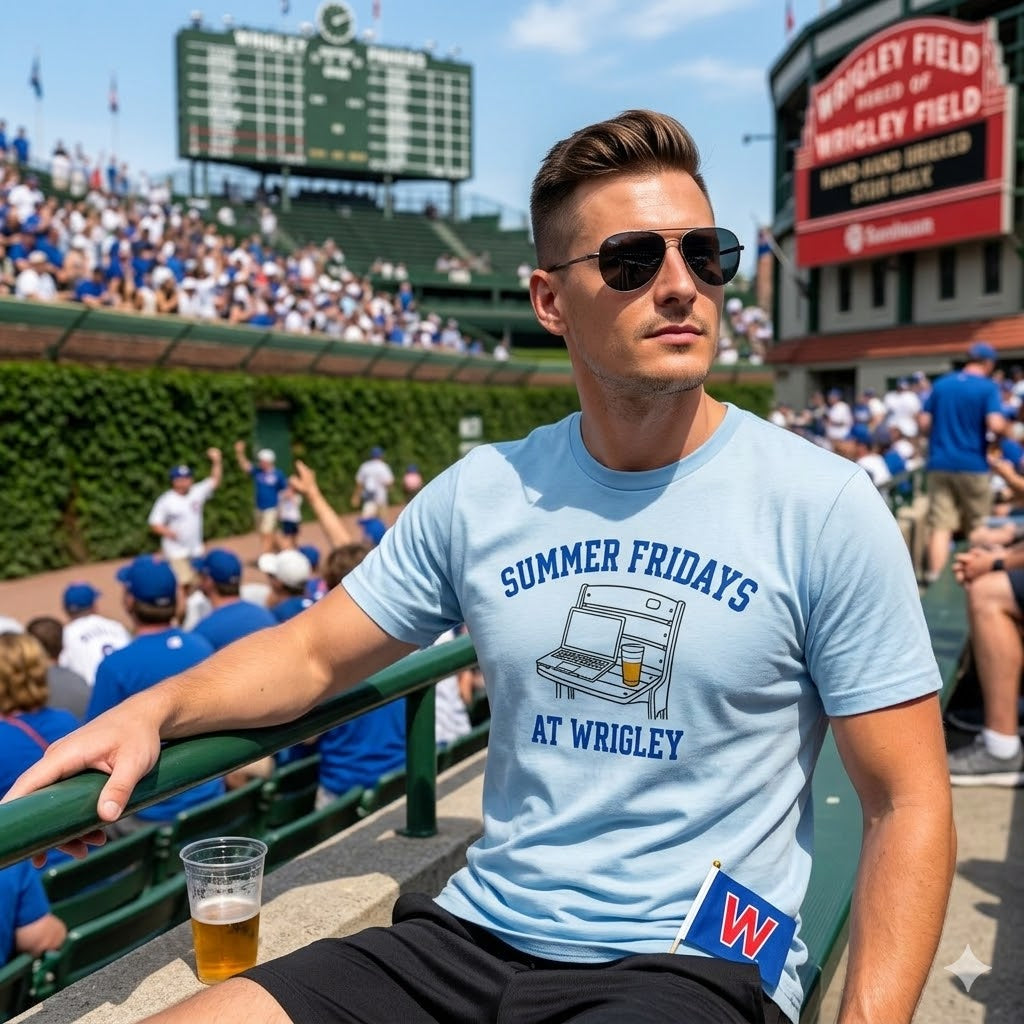 Summer Fridays at Wrigley T-Shirt – Chicago Baseball Game Day Tee